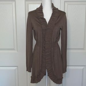 Miss Guided ruffle cardigan sweater - open front - ruffle detail. Size S